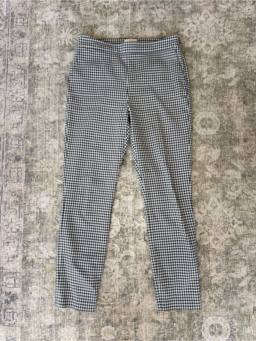 Sezane Clara Trousers Houndstooth High Waist Ankle Pants Black & White Size 6/8 - Picture 2 of 9